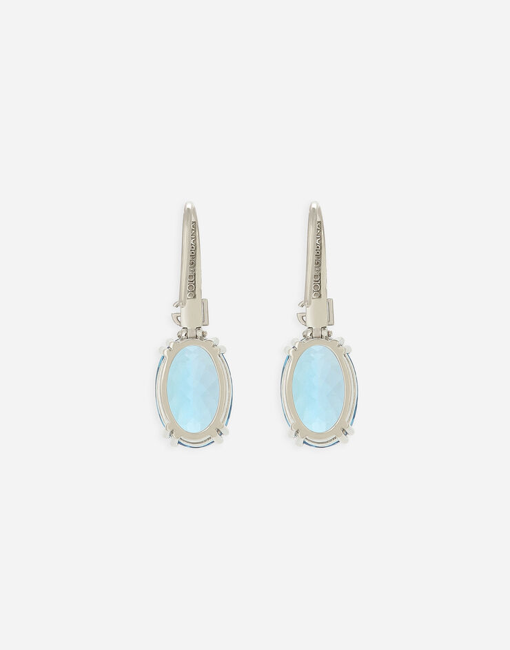 Dolce & Gabbana Anna earrings in white gold 18kt with light blue topazes Weiss WEQA2GWTOLB