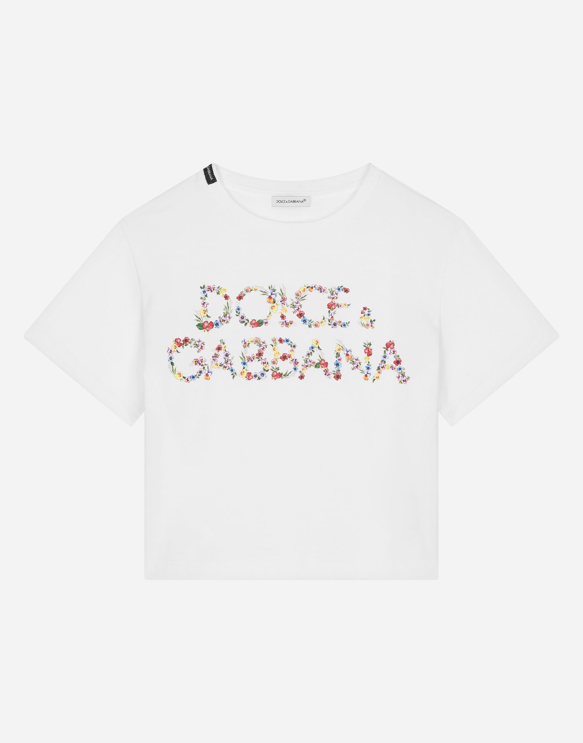 Dolce & Gabbana Jersey T-shirt with logo print Multicolor L5JTNSG7NRH