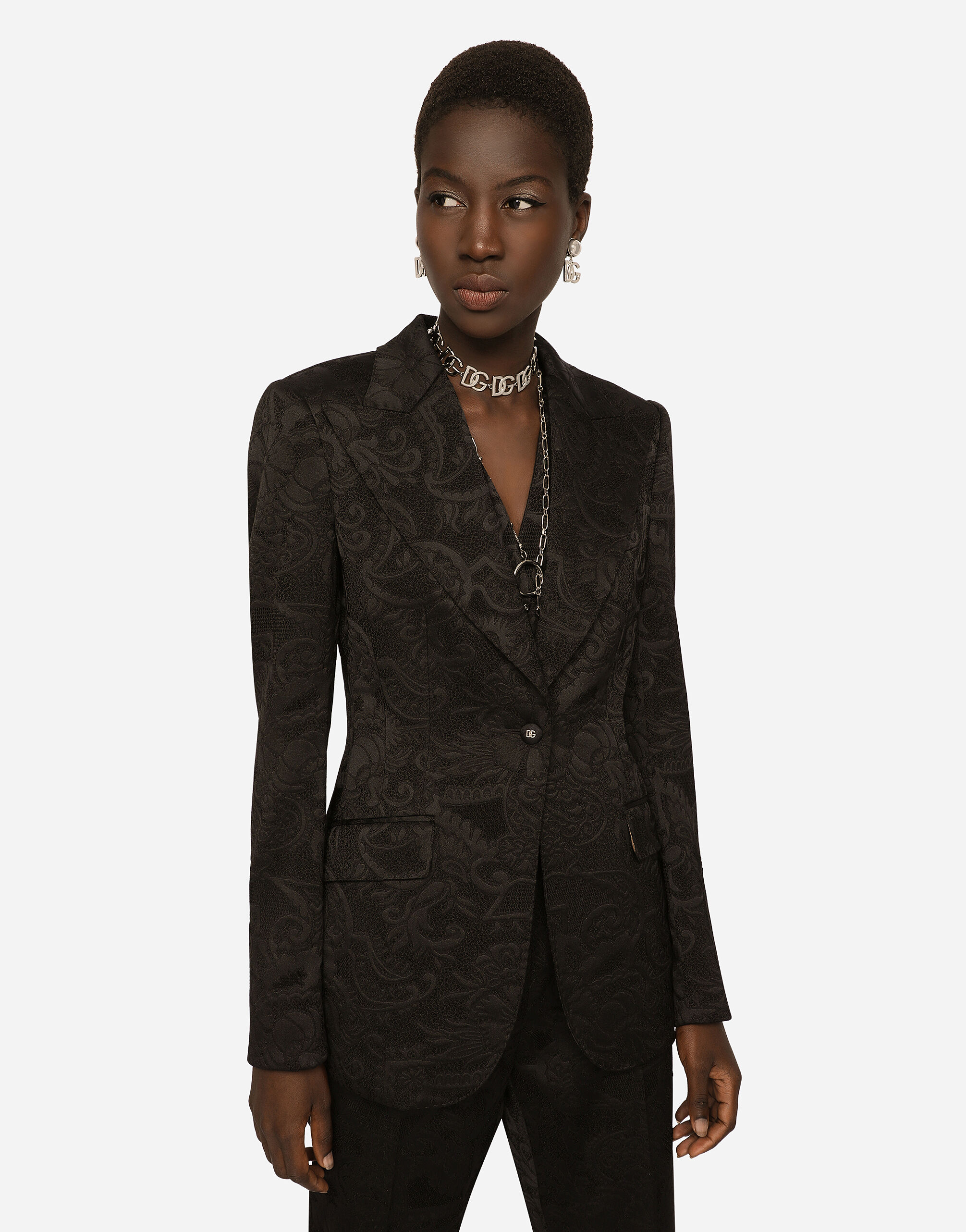 Floral jacquard Turlington blazer in Black for | Dolce&Gabbana® US