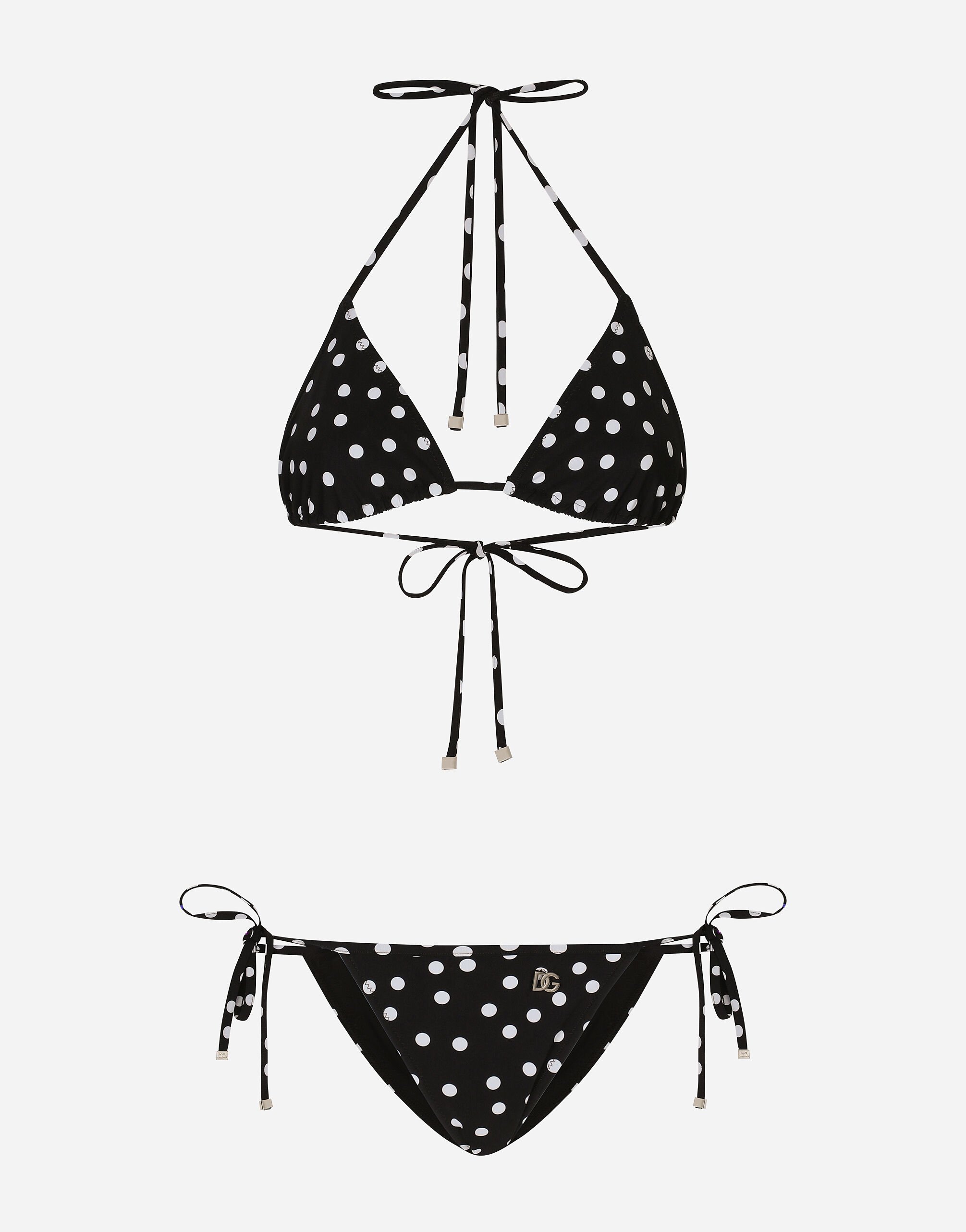 Dolce & Gabbana Bikini triangle avec imprimé à pois Imprimé O9A46JONO19