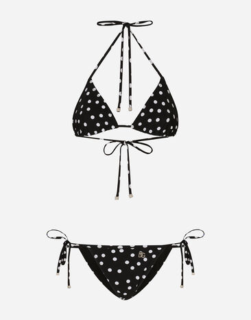 Dolce & Gabbana Triangel-Bikini Punkteprint Drucken O9A46JONO19