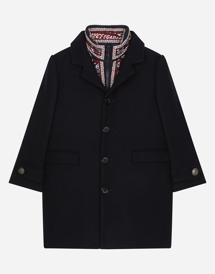 Dolce & Gabbana Single-breasted wool coat with detachable inner gilet Blue L42C29G7NPI