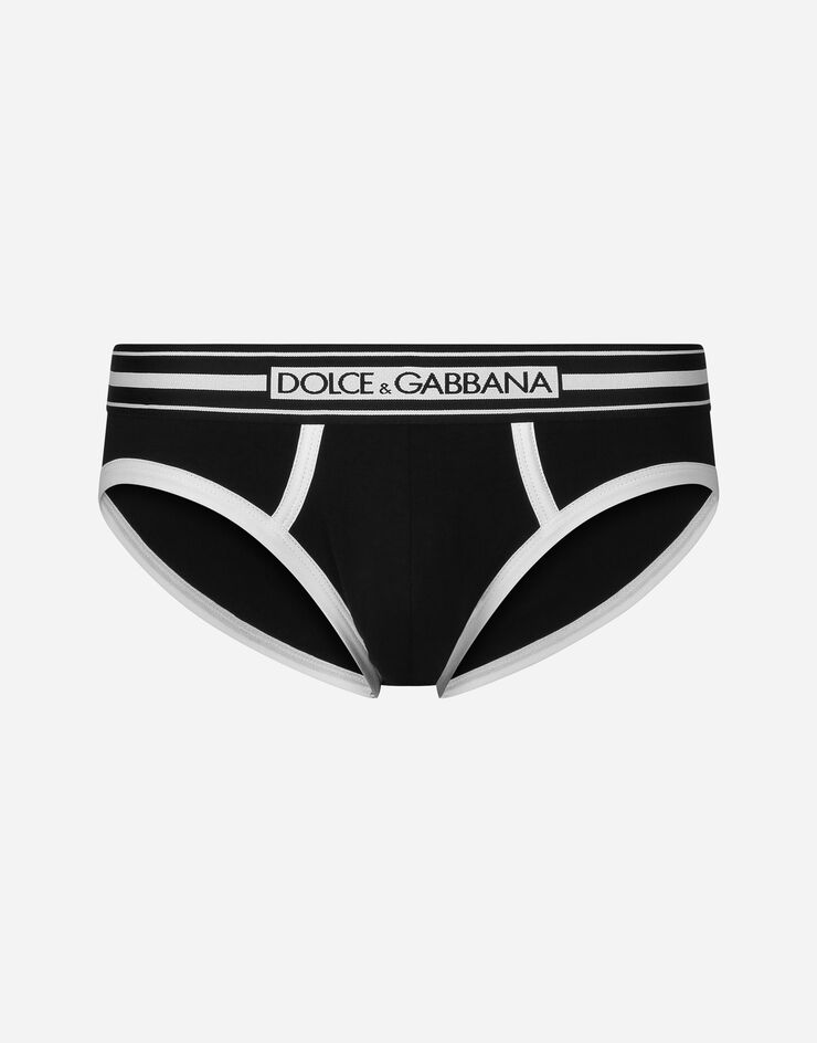 Dolce & Gabbana Mid-rise briefs in two-way stretch cotton jersey Black M3F35JFUECH