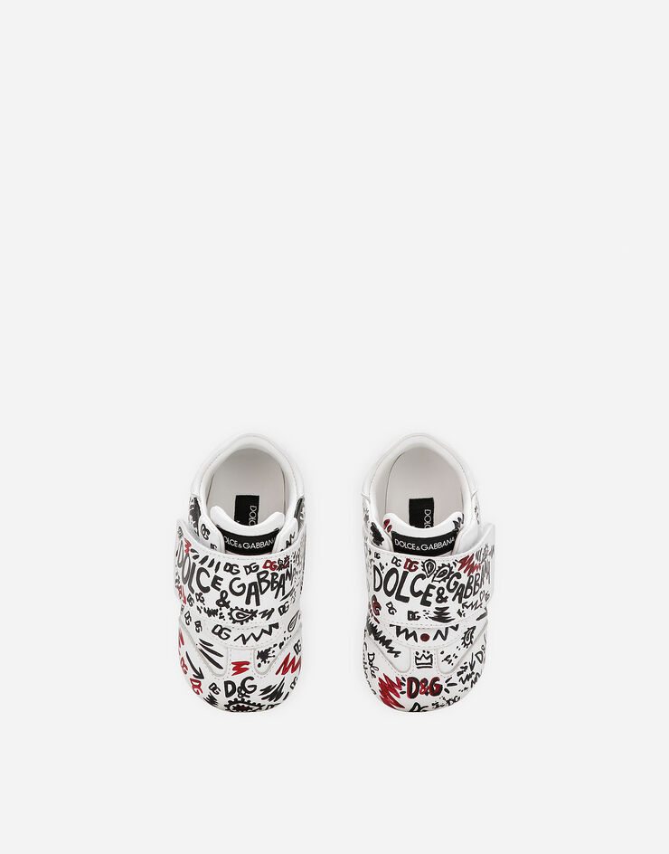 Dolce & Gabbana Sneakers basses en cuir d’agneau à imprimé graffitis Multicolore DK0117AC514