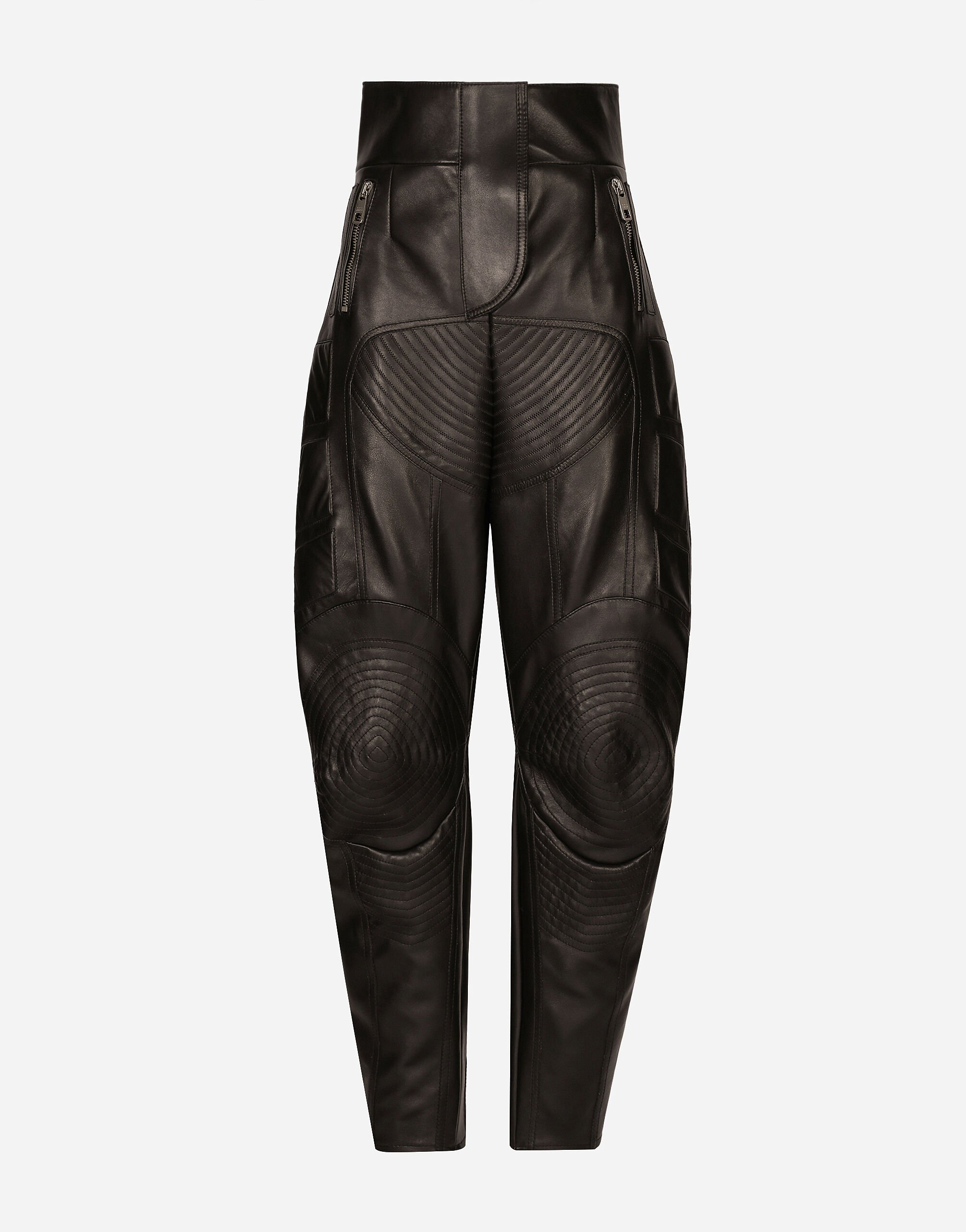 Dolce & Gabbana High-waisted leather biker pants Print F6JJDTHS5R9