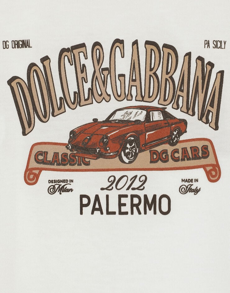 Dolce & Gabbana T-Shirt aus Jersey mit Logo DG Palermo Weiss L1JTEYG7NYA