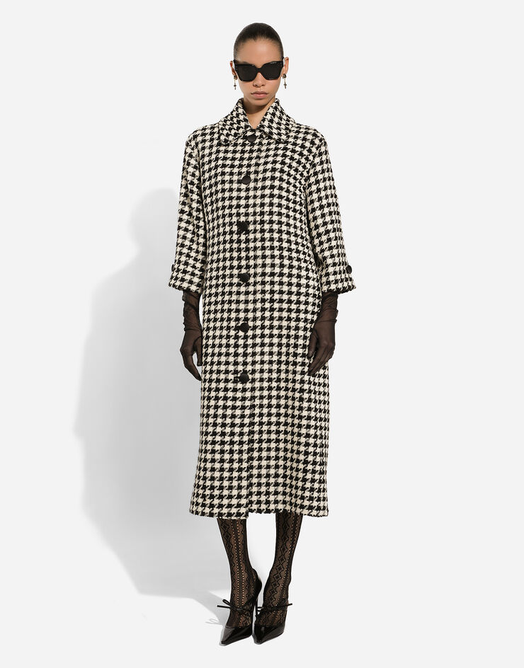 Dolce & Gabbana Single-breasted macro-houndstooth wool coat Multicolor F0F1OTFQ3F0