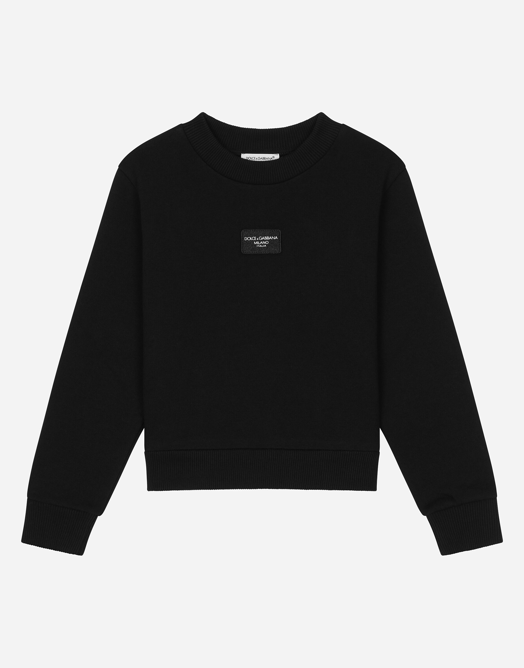 Dolce & Gabbana Jersey sweatshirt with logo tag White L5JTOBG7NZL