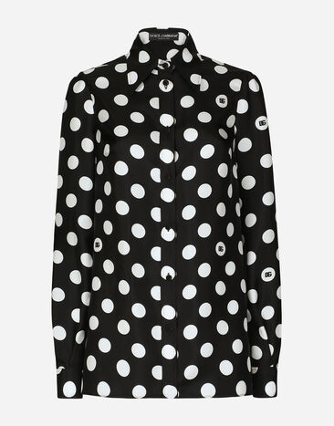 ${brand} Silk twill shirt with polka-dot print ${colorDescription} ${masterID}