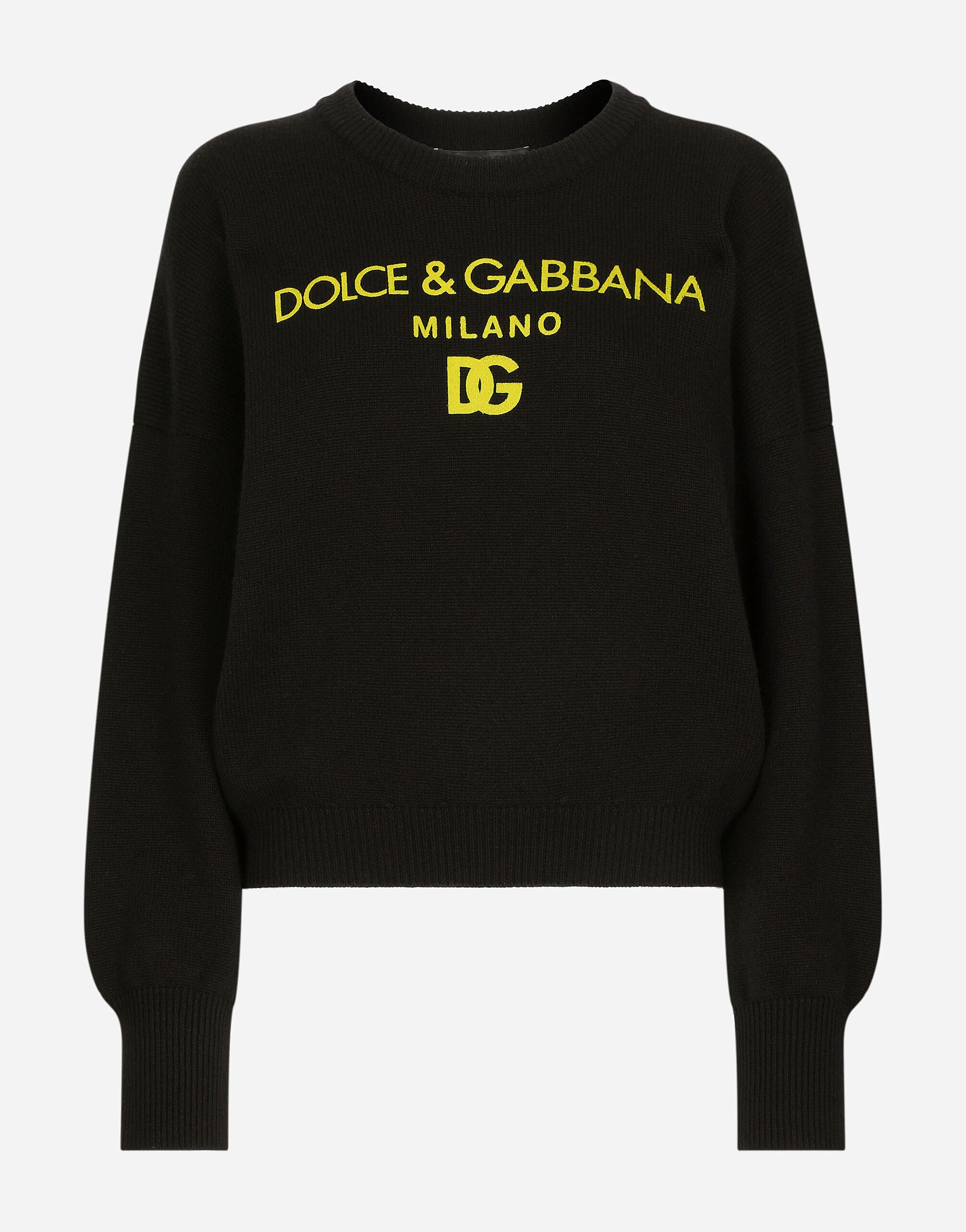 Dolce & Gabbana Pull en cachemire avec logo Dolce&Gabbana Jaune F29UCTHJMOK