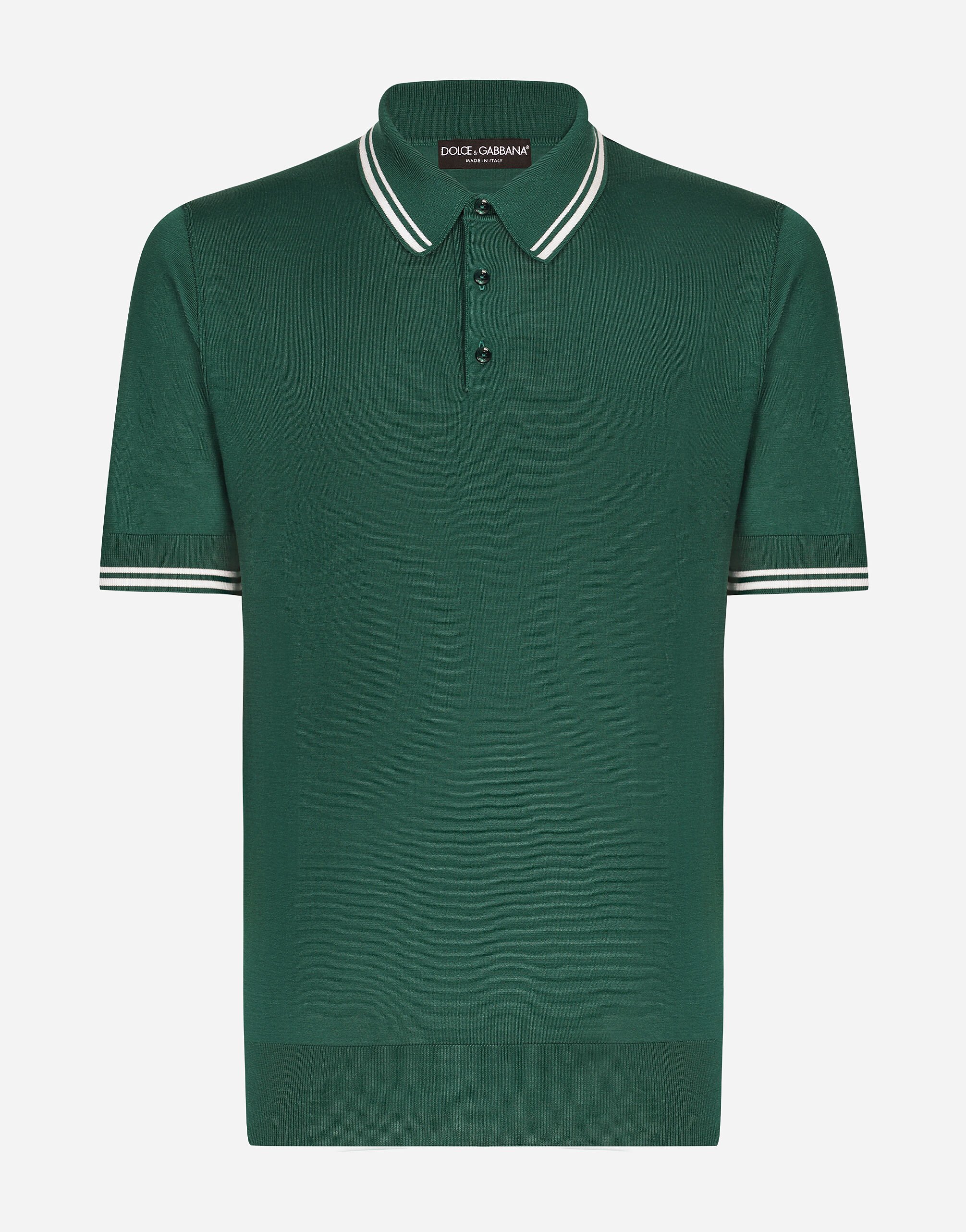 Dolce & Gabbana Silk polo-shirt Green havana VG442AVP58E