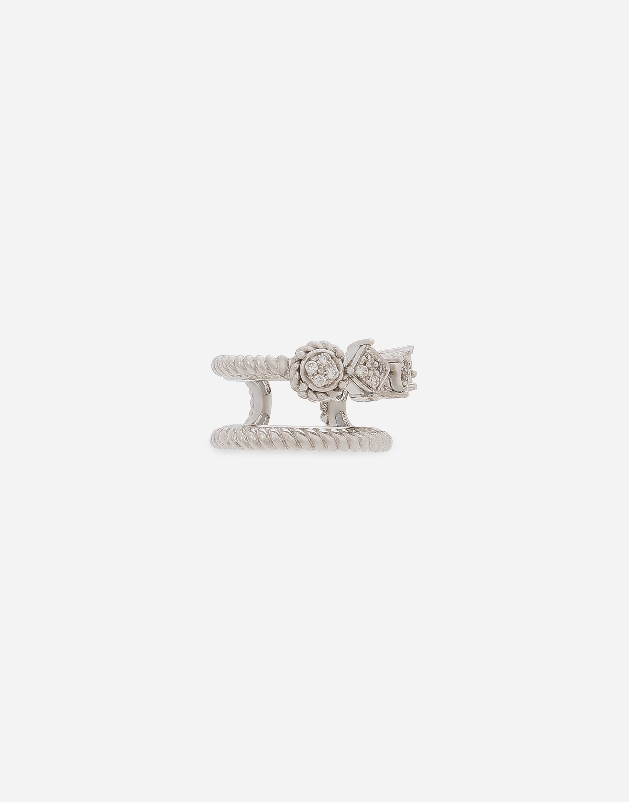 ${brand} Single earring double earcuff in white gold 18k with diamond pavé ${colorDescription} ${masterID}