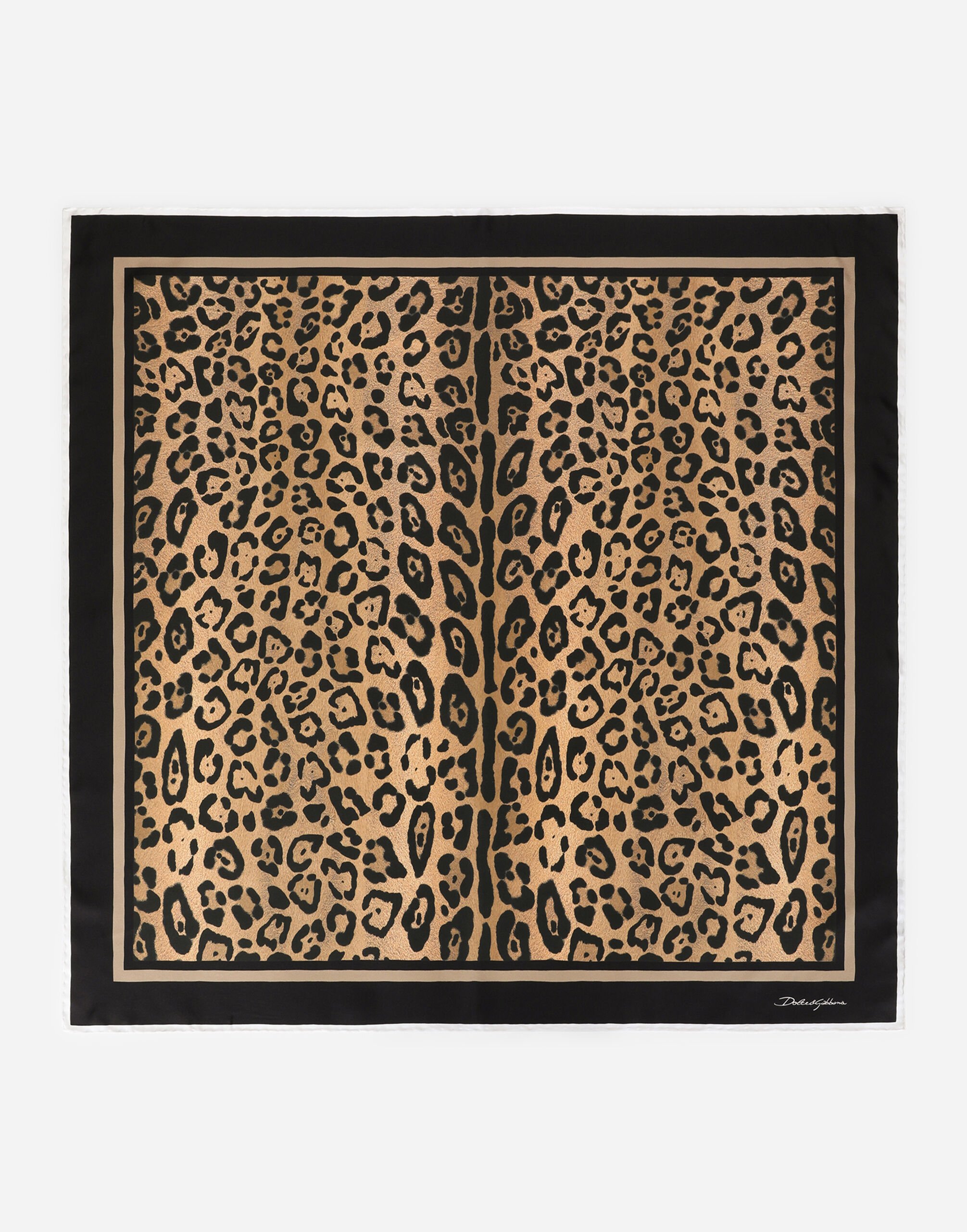 Dolce & Gabbana Fular 90 x 90 en sarga estampado leopardo Estampado Animalier BE1446AM568