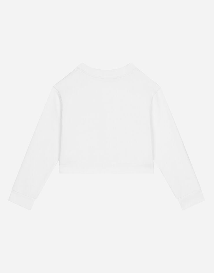 Dolce & Gabbana Sweatshirt aus Jersey DG-Logo Weiss L5JWACG7L4J