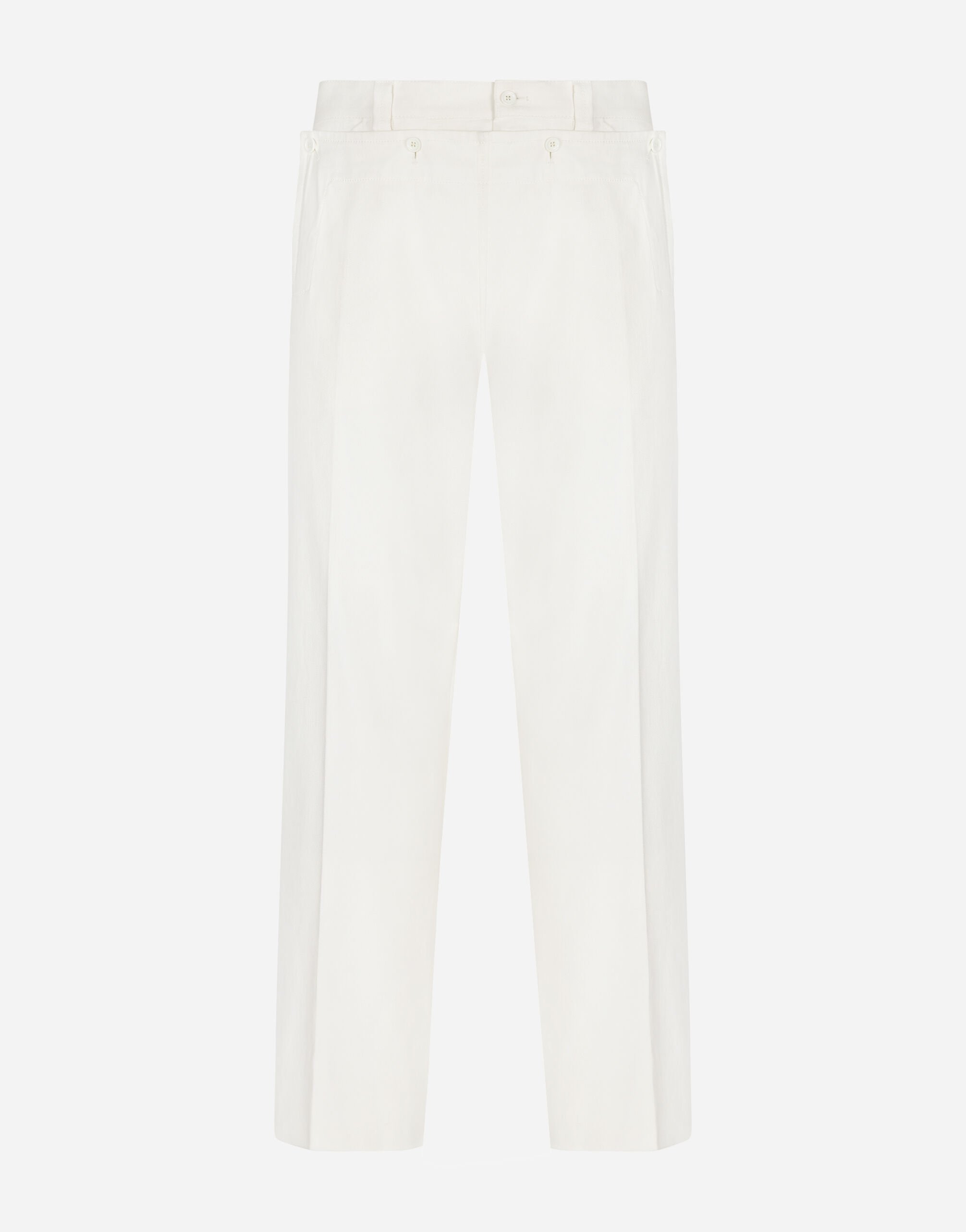 Dolce & Gabbana سروال قطني مرن طراز ملاح أبيض GVRMATHI1QC