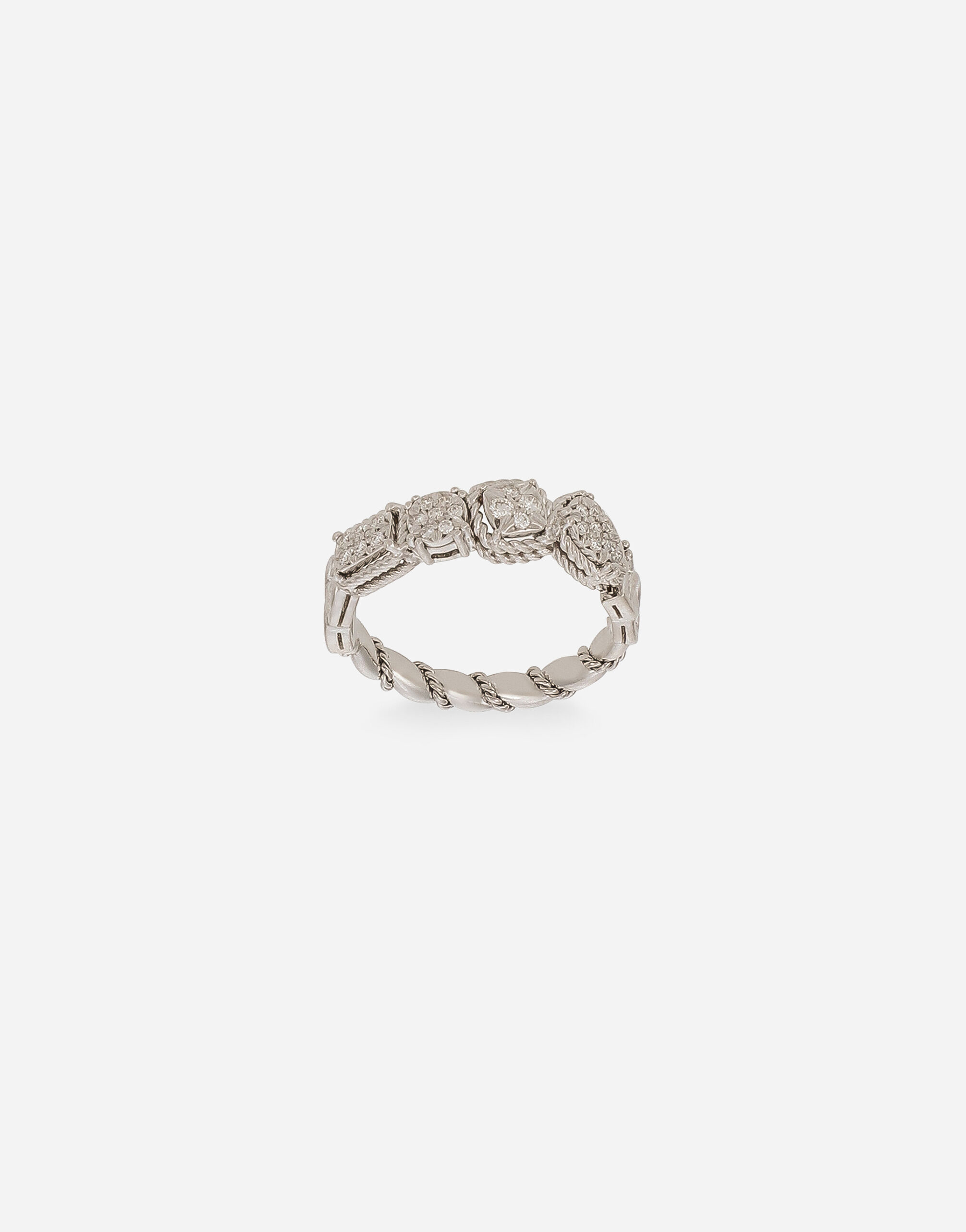 Dolce & Gabbana Ring Easy Diamond aus Weißgold 18 kt und Pavé aus Diamanten Gold WRQA1GWQC01