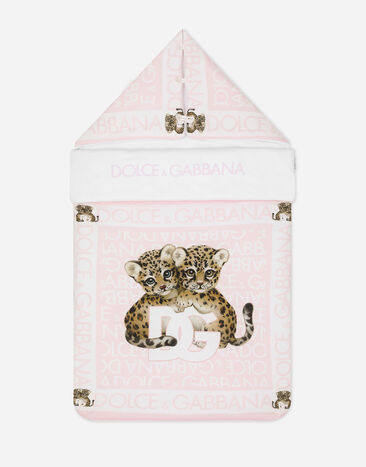 Dolce & Gabbana 올오버 로고 프린트 저지 슬리핑백 인쇄 LNJA88G7NVE