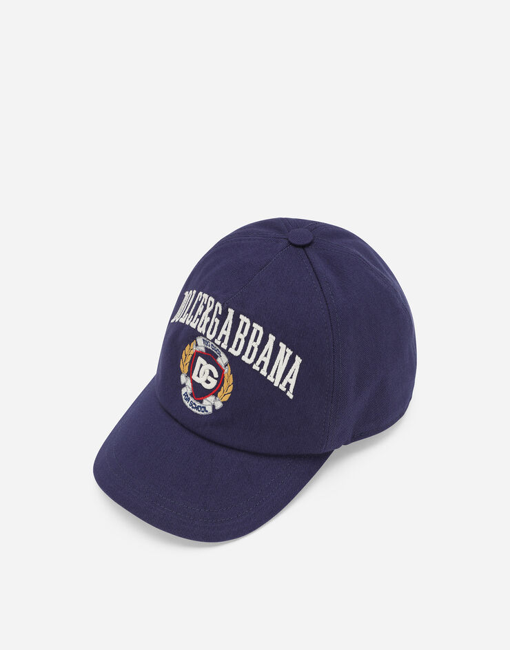 Dolce & Gabbana Twill baseball cap with Dolce&Gabbana logo Blue LB4H80G7NOQ