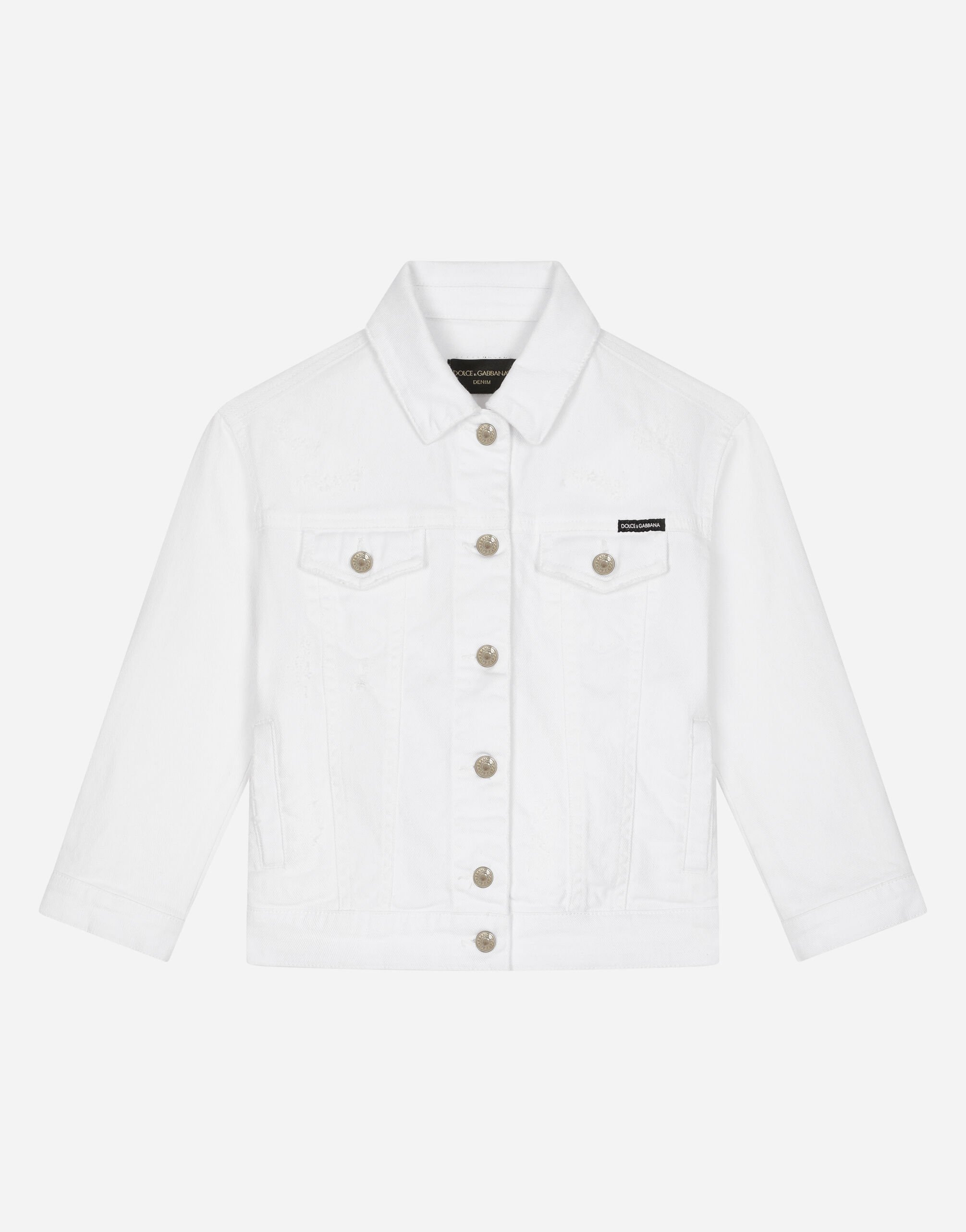 Dolce&Gabbana Белая куртка из эластичного денима черный L54C45G7K5C