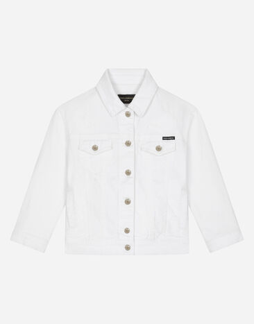 Dolce&Gabbana White stretch denim jacket Black L54C45G7K5C