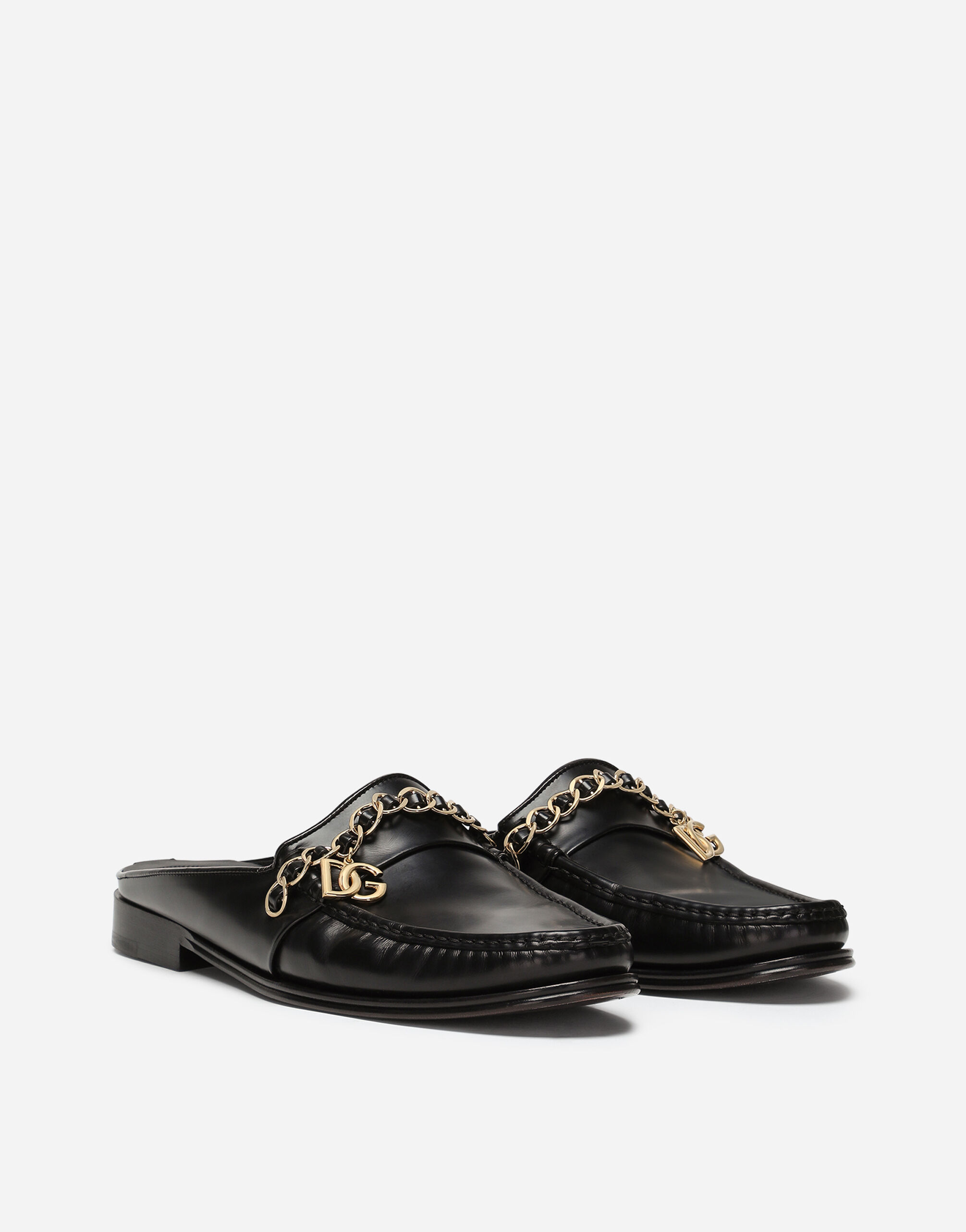 Calfskin nappa Visconti slippers in Black for | Dolce&Gabbana® US