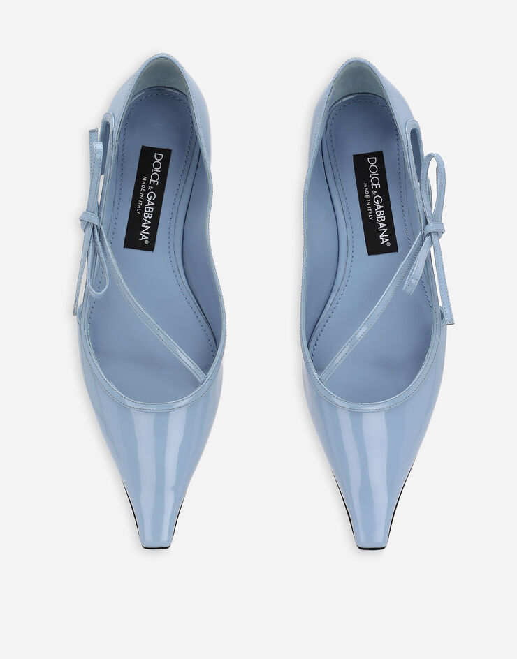 Dolce & Gabbana Polished calfskin ballet flats Light Blue CB0217A1037