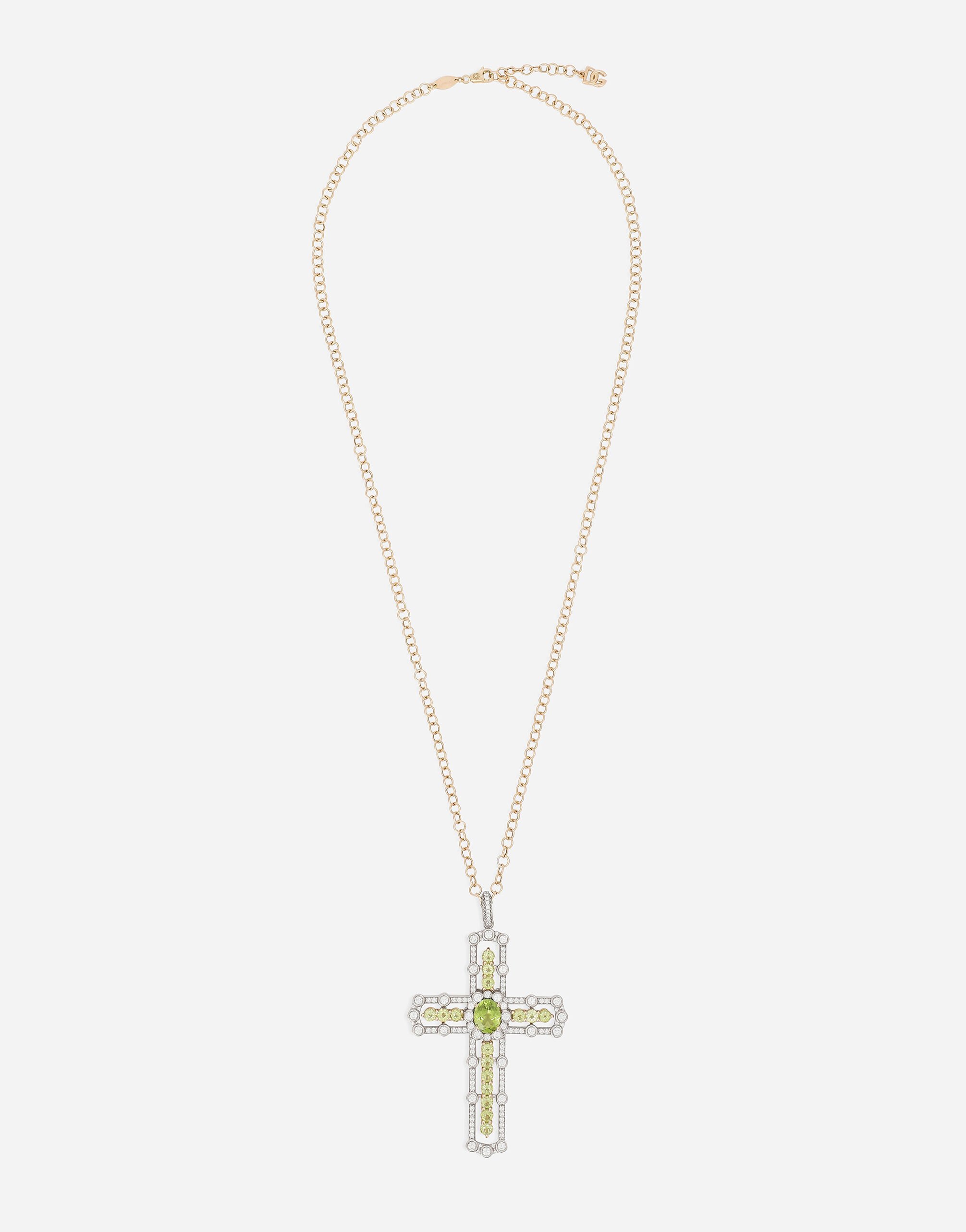 ${brand} Tradition pendant in yellow and white gold 18kt with peridots and diamonds ${colorDescription} ${masterID}