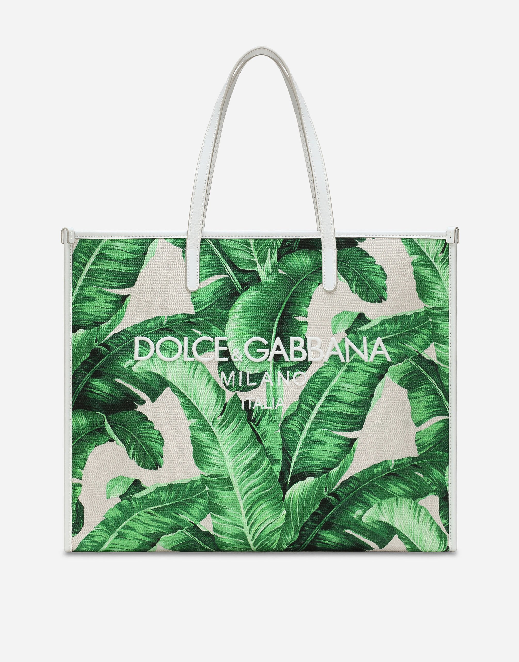 Dolce & Gabbana حقيبة تسوق كبيرة من قماش كانفاس بطبعة يضعط G5IF1THI1QA