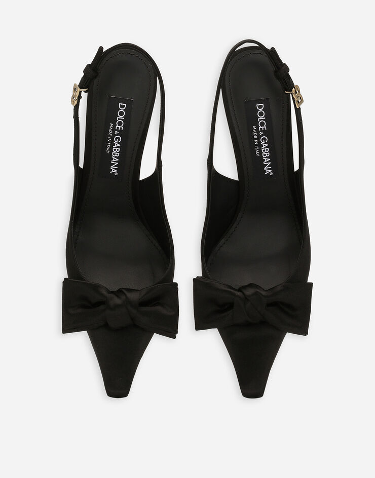 Dolce & Gabbana Satin slingbacks with bow detail Black CG0844A3I64