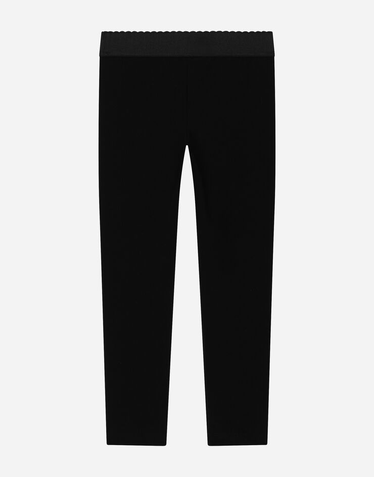 Dolce & Gabbana Jersey leggings with logo tag Negro L5JP3JG7M7J