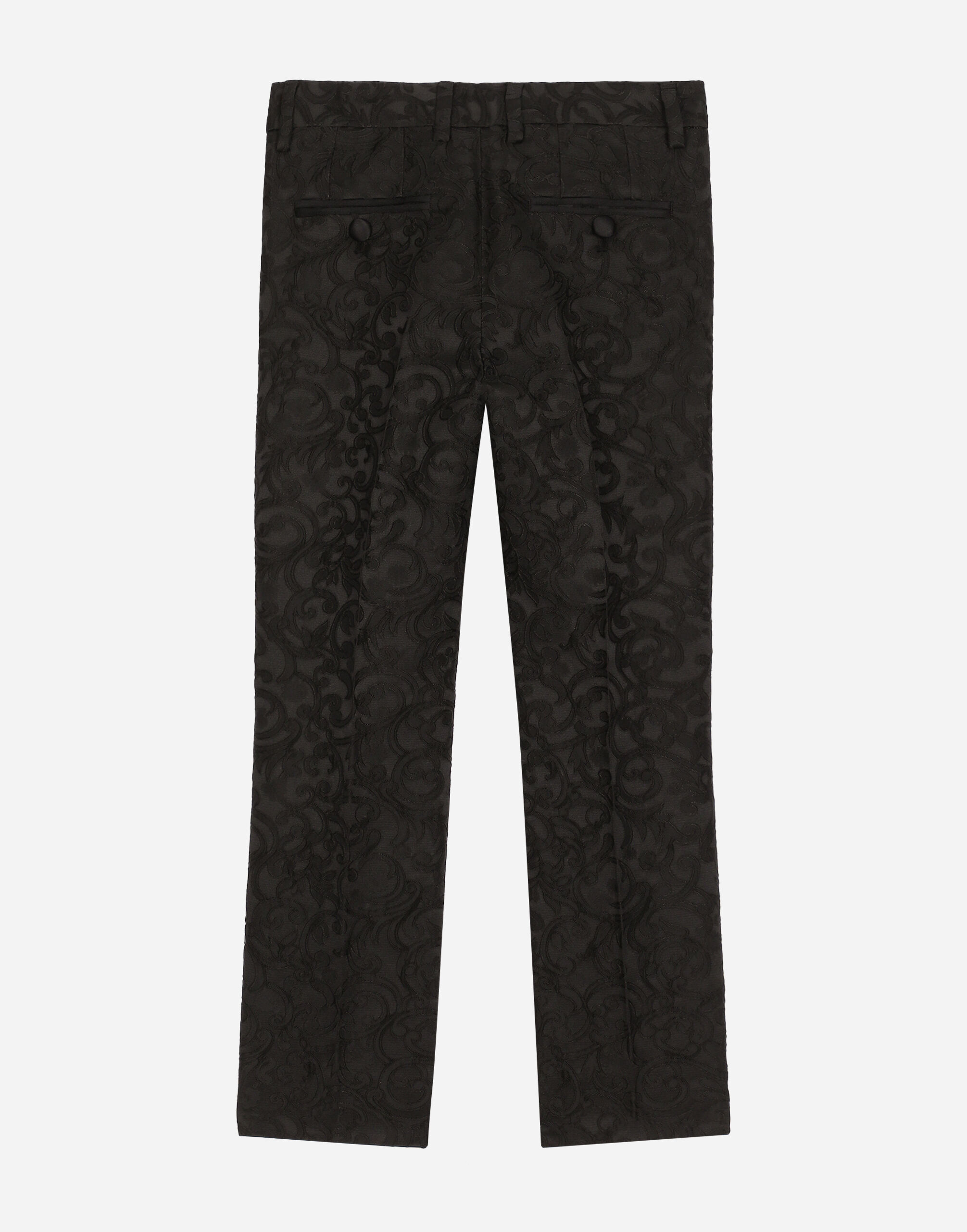 Dolce amp; Gabbana logo-jacquard straight-leg trousers - Black