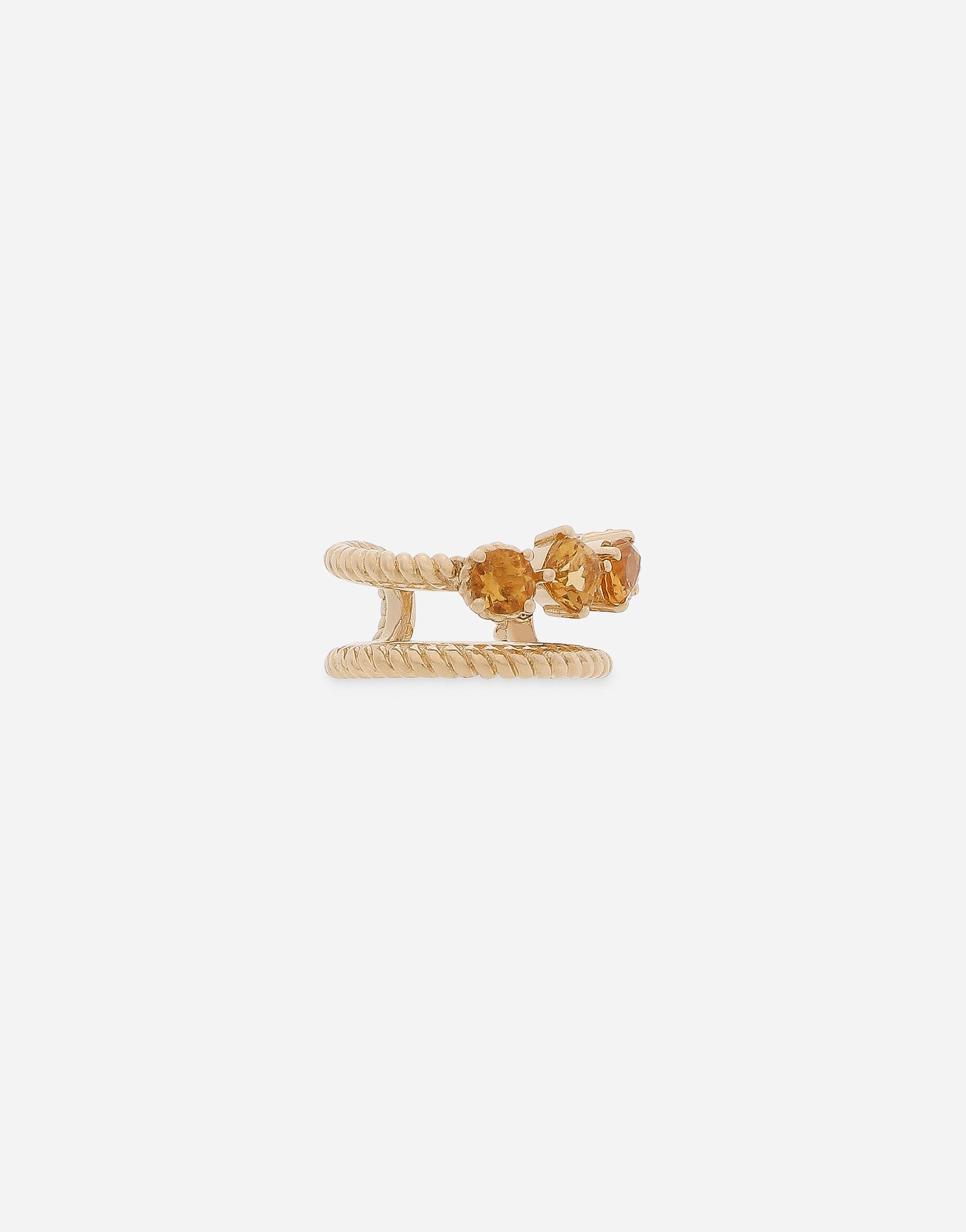 ${brand} Single earring double earcuff in yellow gold 18k with citrines ${colorDescription} ${masterID}