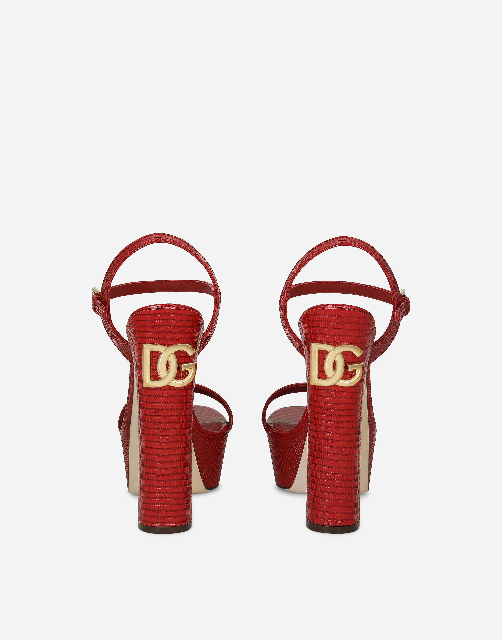 Dolce&Gabbana Calfskin platform sandals female Red