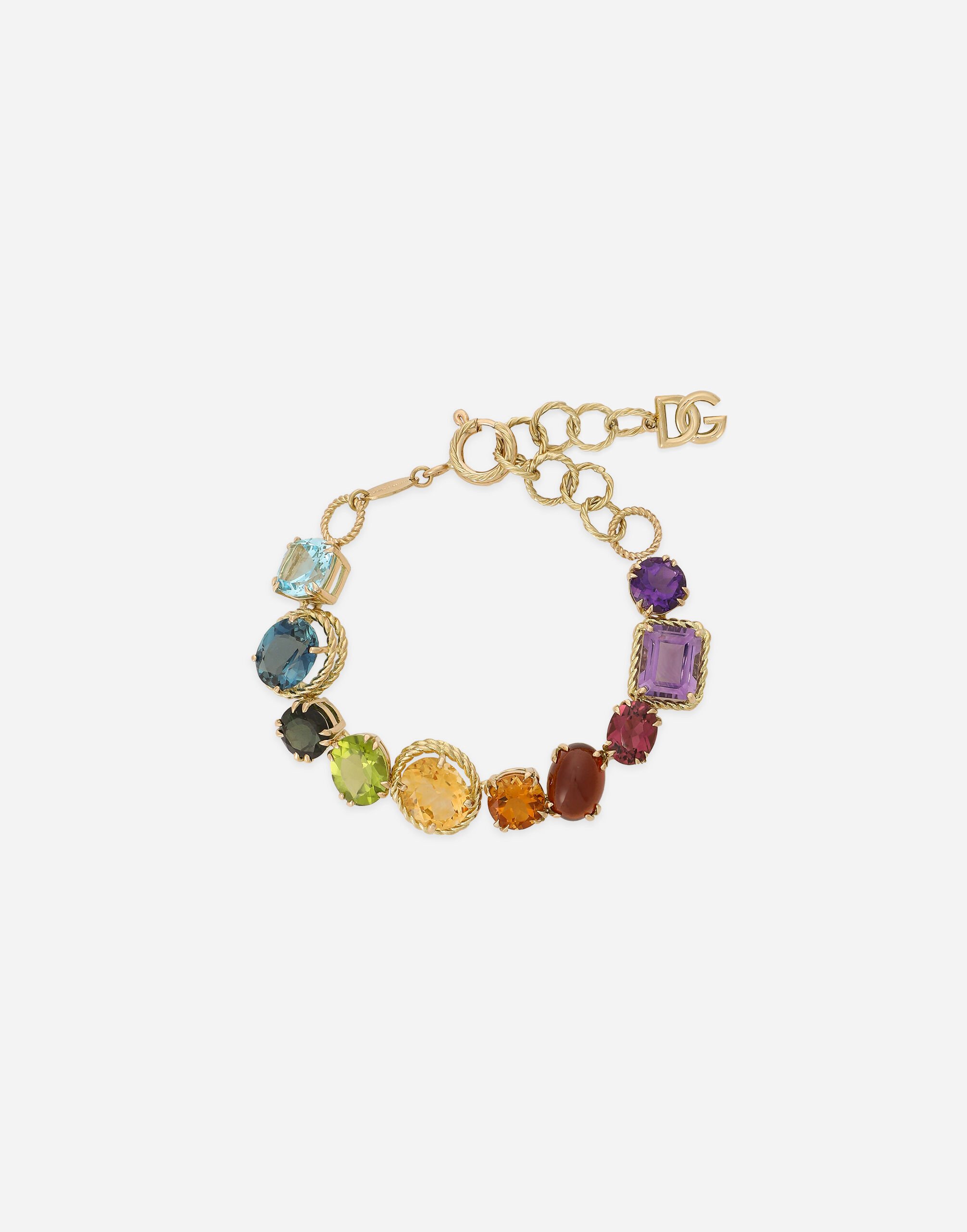 Dolce & Gabbana Bracelet avec joyaux multicolores Doré WBQA1GWQC01