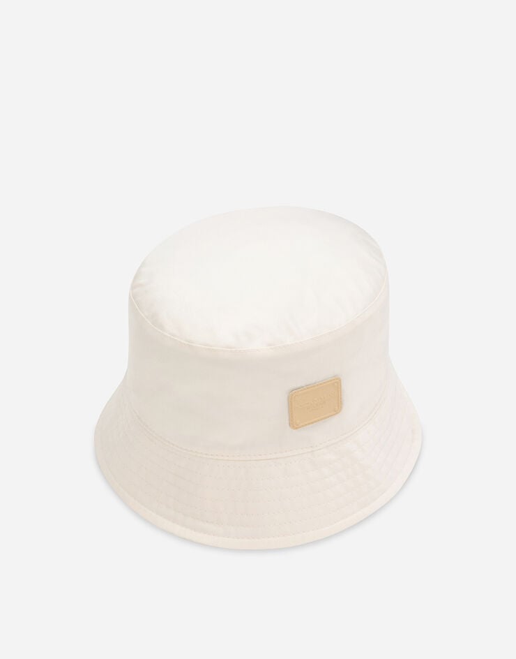 Dolce & Gabbana Cappello pescatore con placca logata Beige GH878AFUFJR