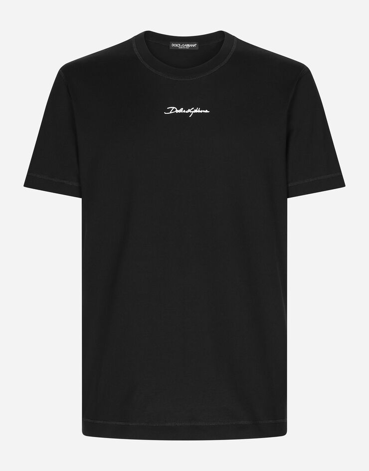 Dolce & Gabbana Cotton T-shirt with logo Black G8RN8ZG7NUB