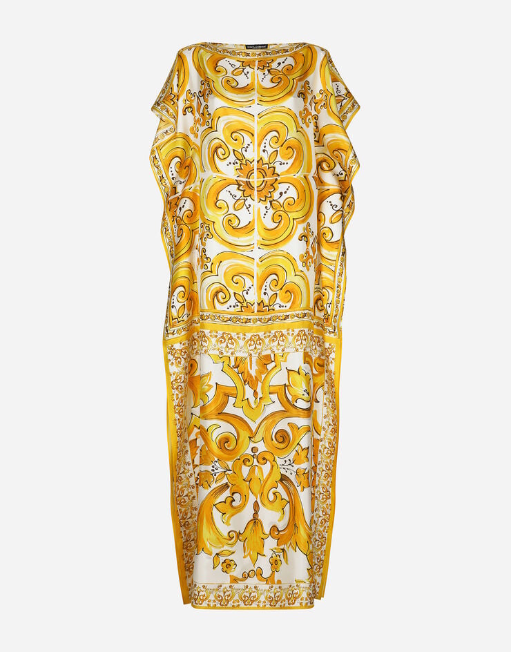Dolce & Gabbana Туника из шелкового твила с принтом майолики Отпечатки F6JDDTHI1TK