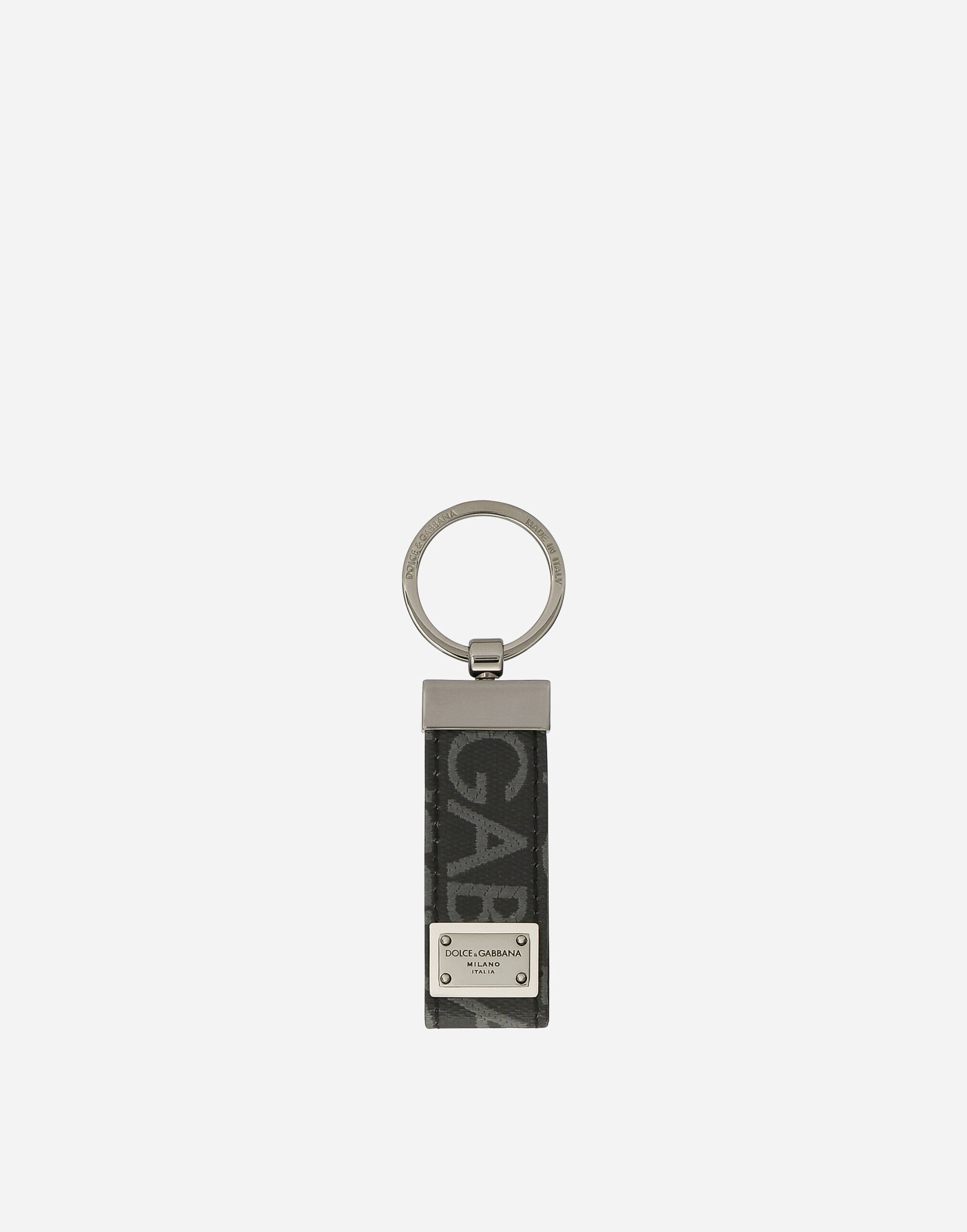 Dolce & Gabbana Coated jacquard fabric keychain Multicolor FN092RGDAOY