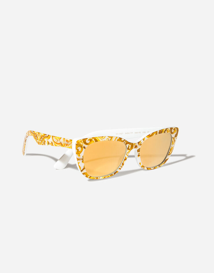 Dolce & Gabbana Lunettes de soleil Maiolica Gialla Imprimé majoliques jaunes VG442CVP47P