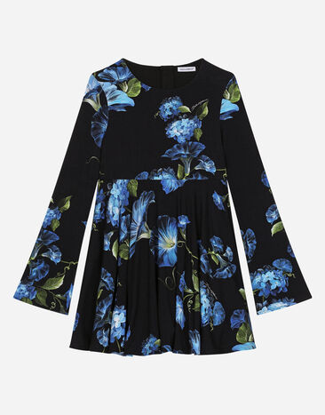 Dolce & Gabbana Jersey dress with bluebell print Print L53DE7G7EY0