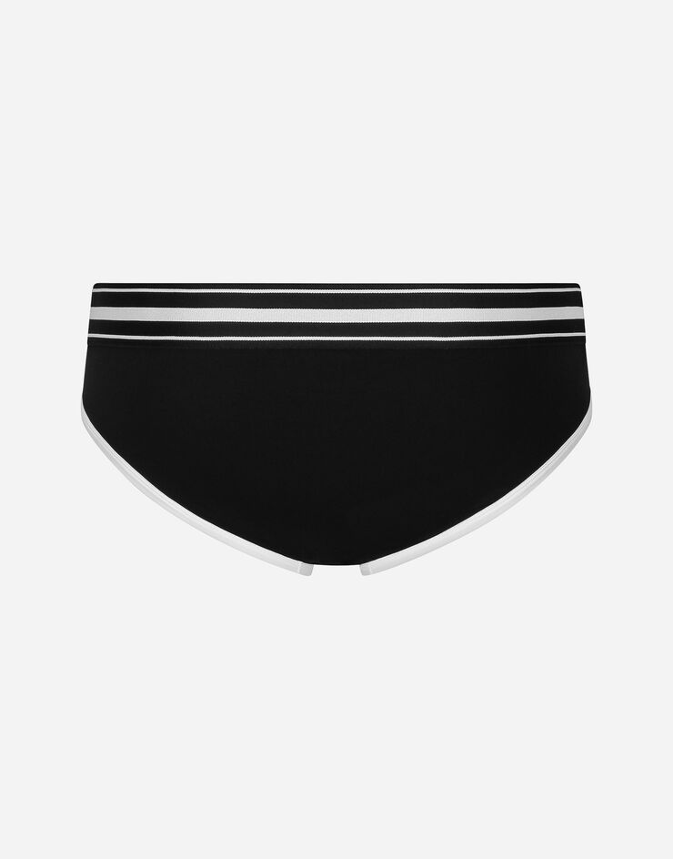 Dolce & Gabbana Slip medio en punto de algodón bielástico Negro M3F35JFUECH