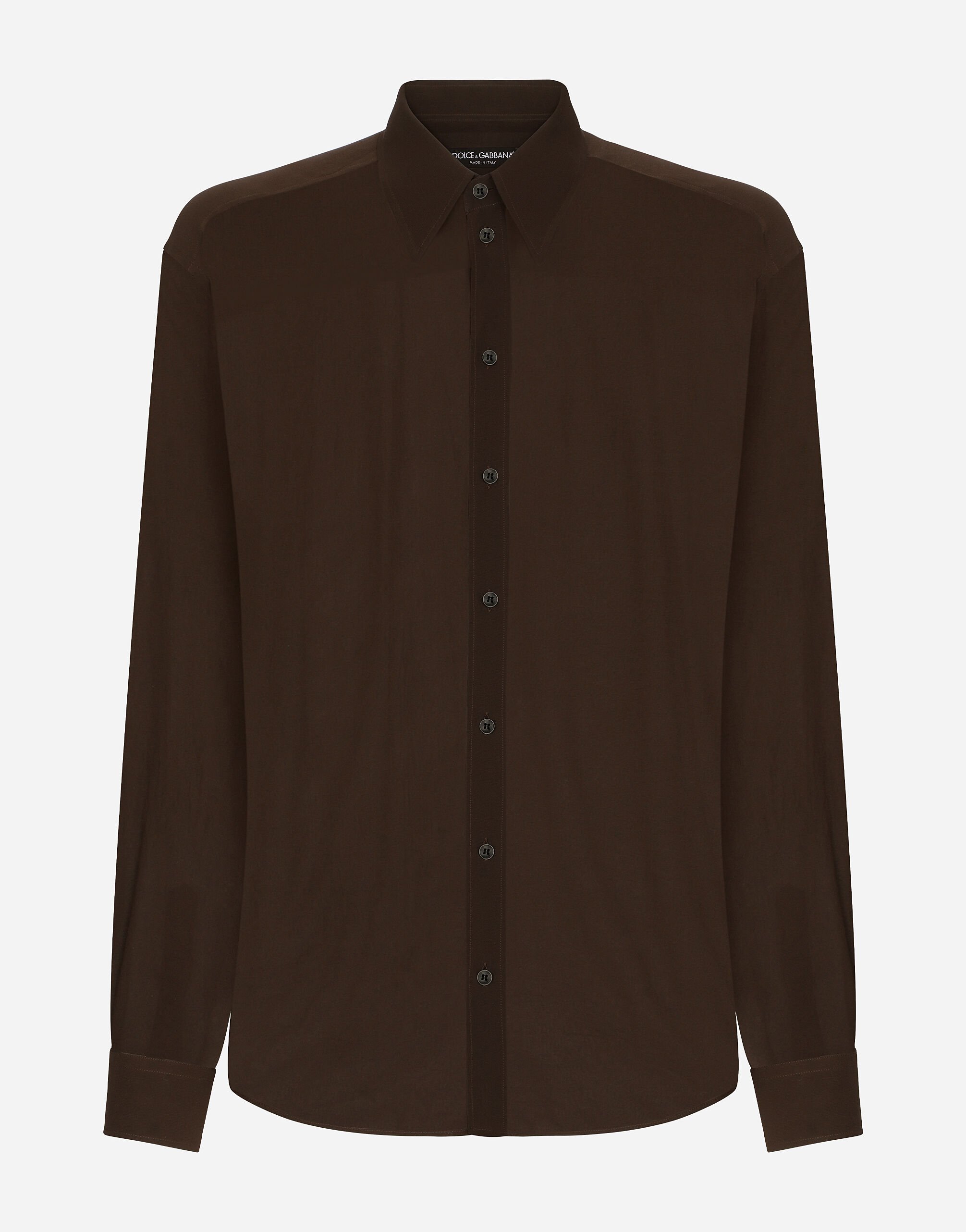 Dolce & Gabbana Camisa oversize en georgette de seda Negro G2PQ4TGG150