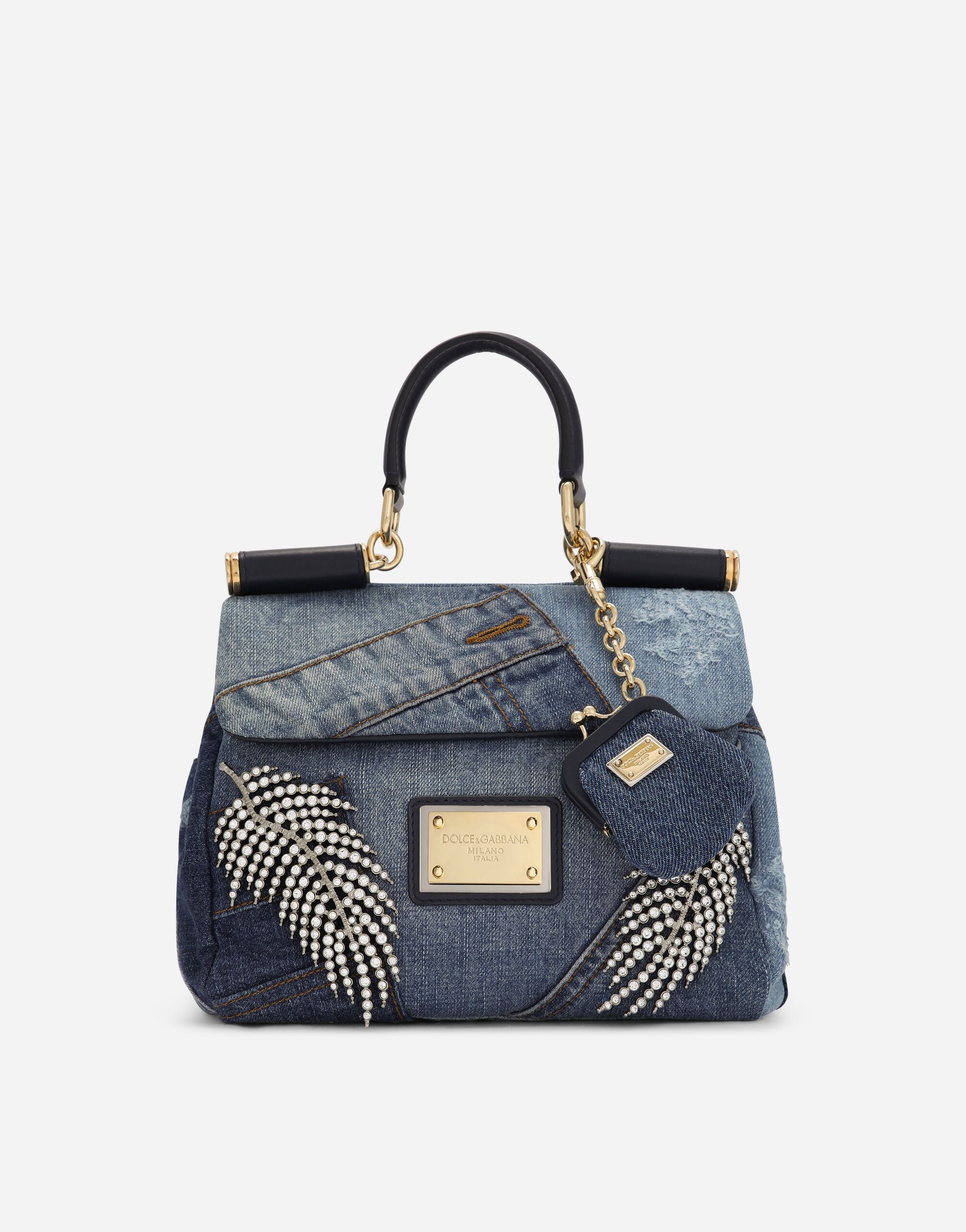 Small Dior Caro Bag Blue Macrocannage Denim | DIOR VN