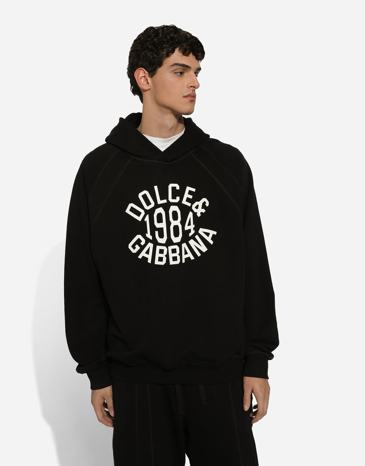 Dolce & Gabbana Hoodie with Dolce&Gabbana print Black G9ASSTG7NTM