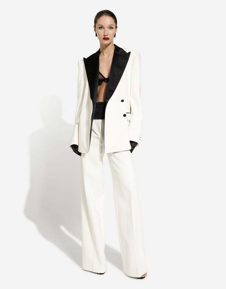 Dolce&Gabbana Расклешенные брюки из двойного крепа белый FTC0VTFURF3