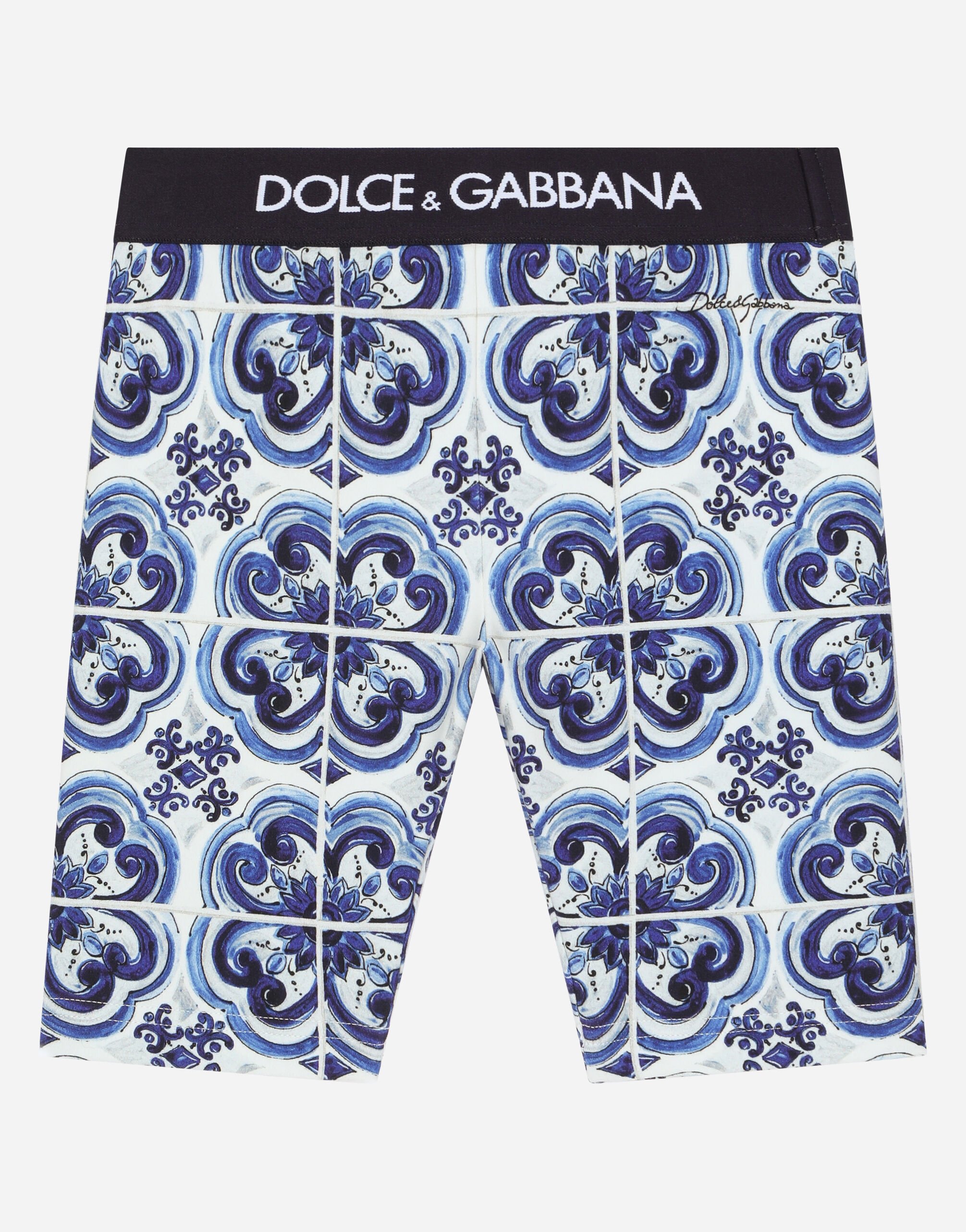 Dolce & Gabbana Majolica-print interlock cycling shorts Multicolor L53DE7G7EY0