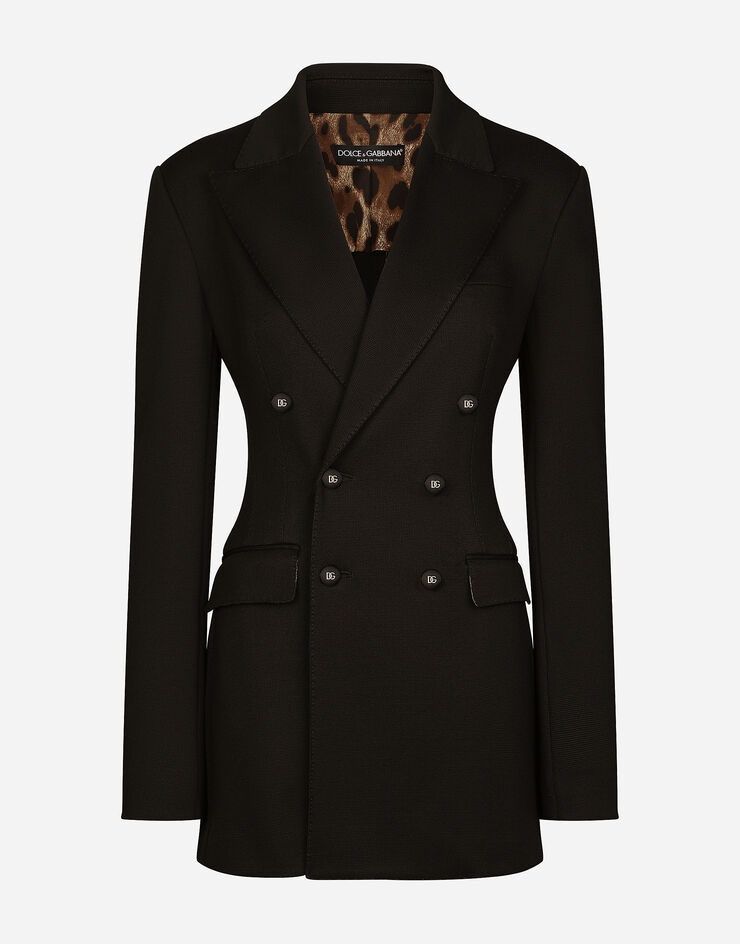 Dolce & Gabbana Двубортный пиджак из ткани пунто черный F29RSTFUGPN