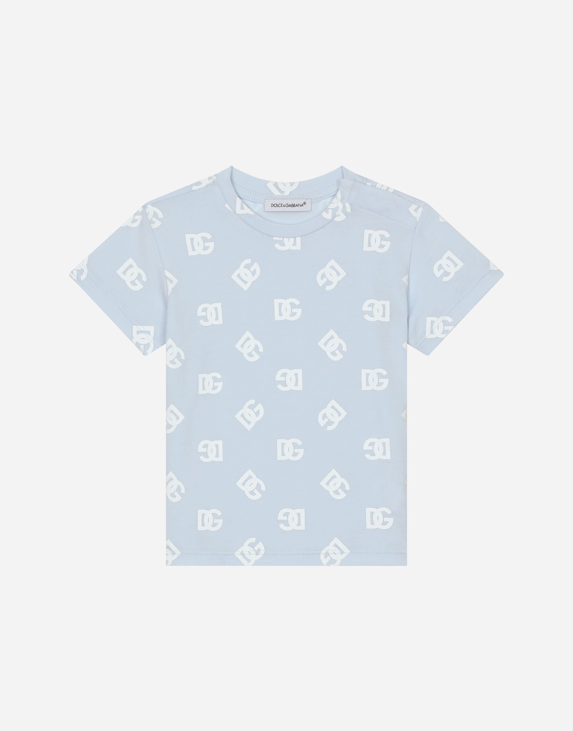 DolceGabbanaSpa Jersey T-shirt with all-over DG logo print Multicolor L2JD6ZG7KT1