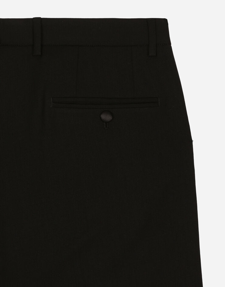 Dolce & Gabbana Klassische Hose aus Wolle Schwarz GY6UETFU27J