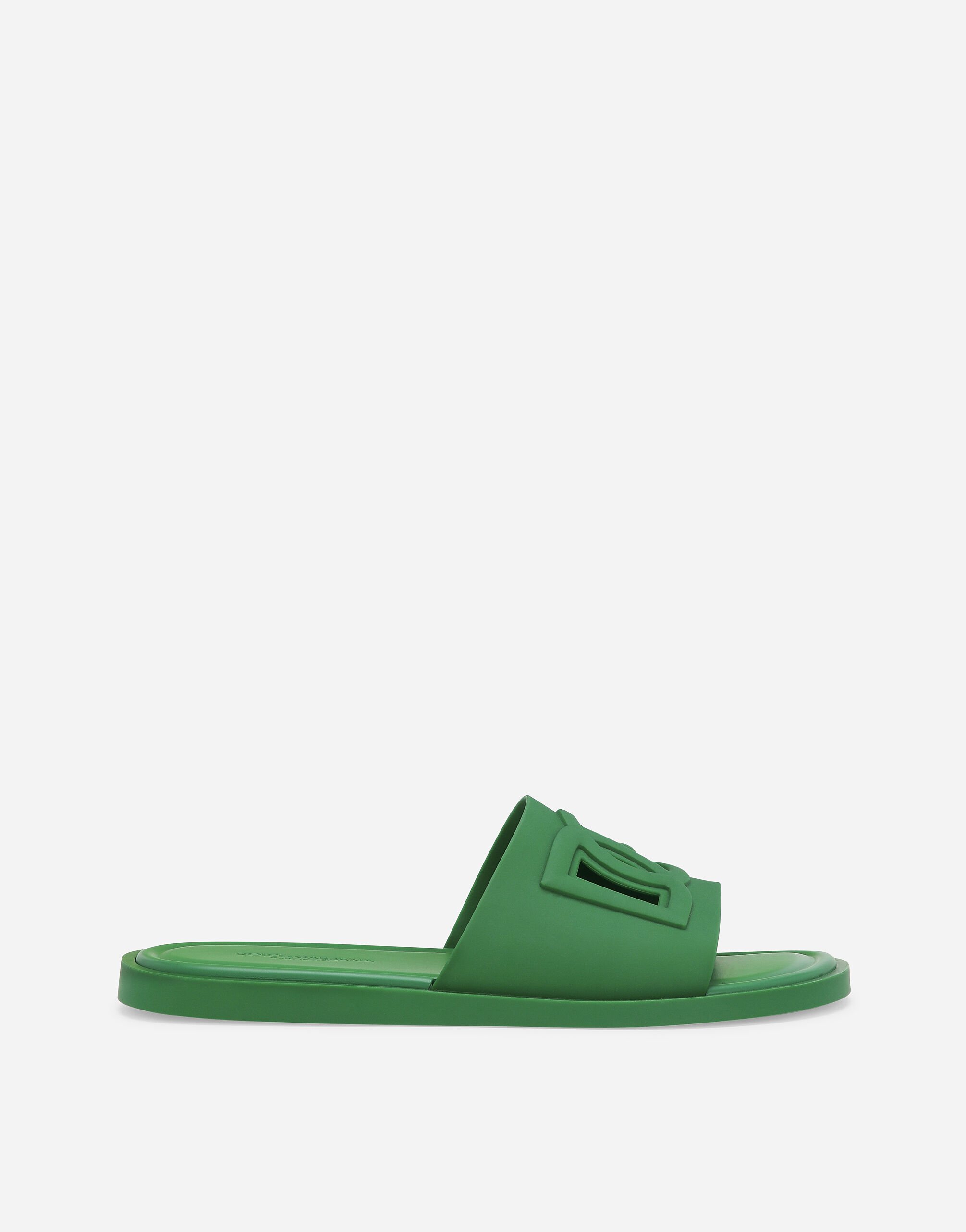 Dolce & Gabbana Rubber beachwear sliders Green BM2335AG182